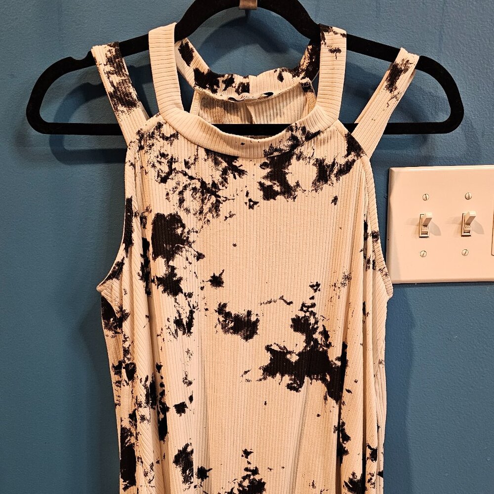 High neck tie dye tank